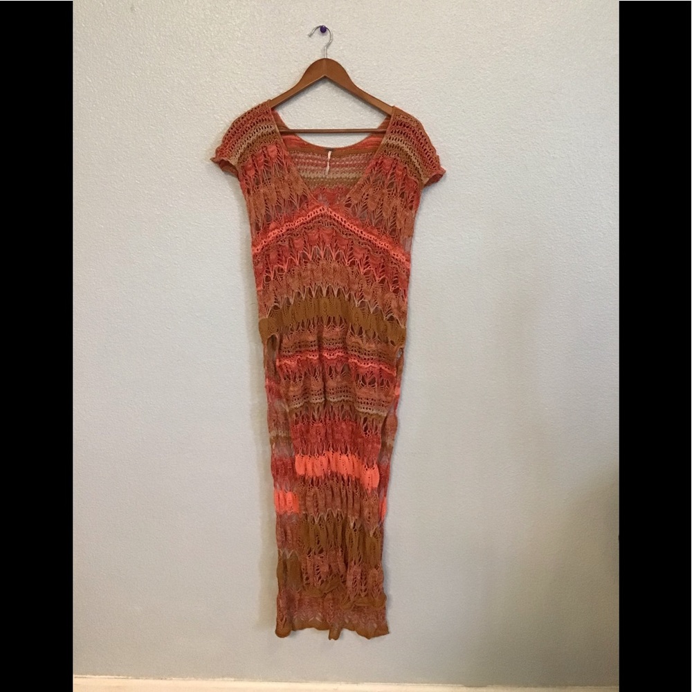 Free People Tunic Into The Flames Crochet Cover Up.